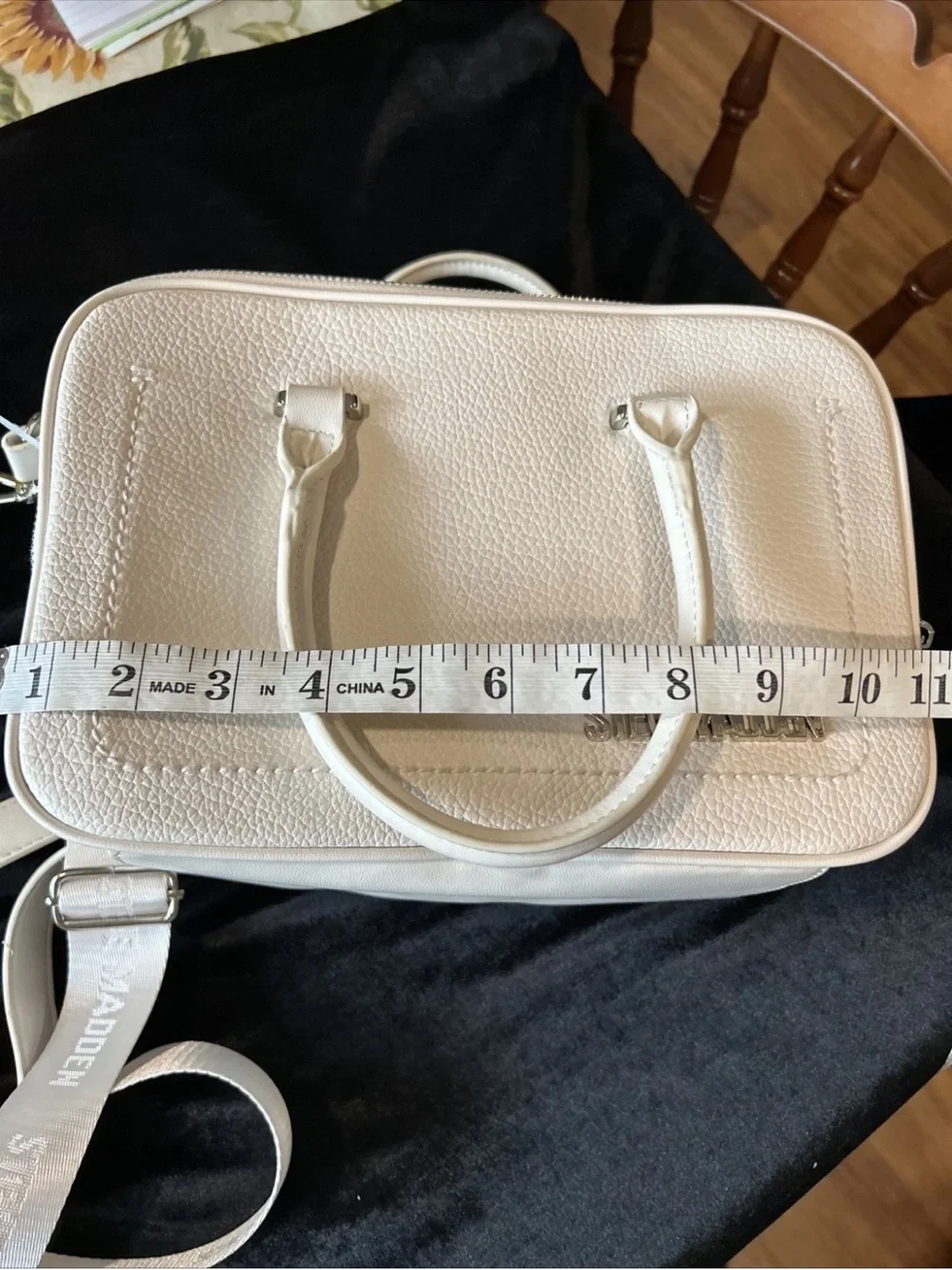 Steve Madden vanilla double zip crossbody bag
